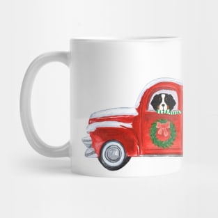 Christmas Bernese Mountain Dog Red Truck Mug